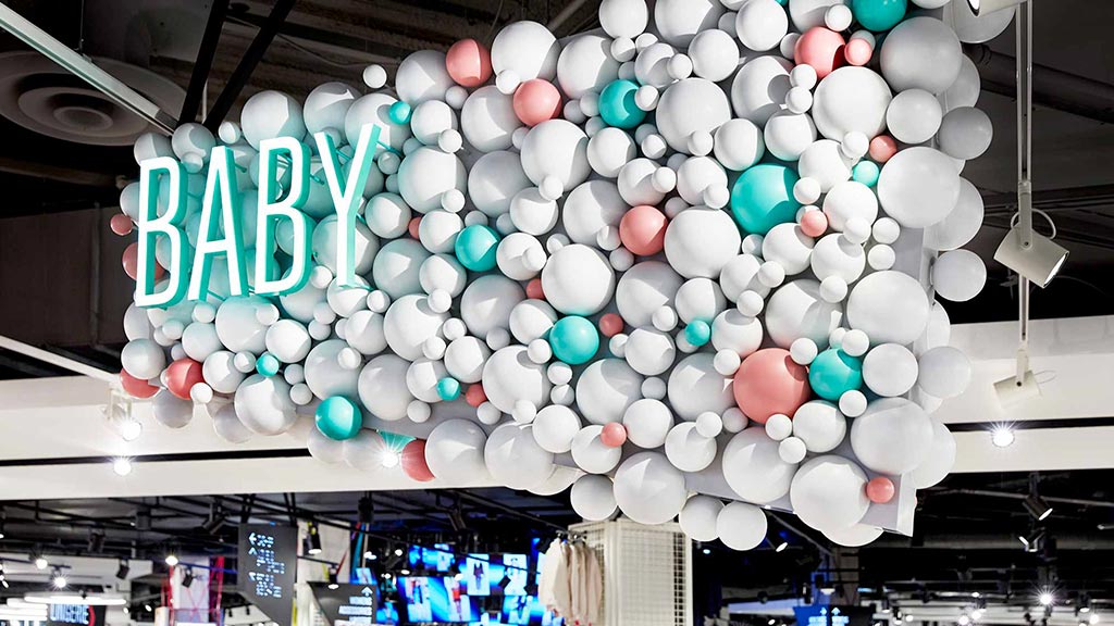 A large display of balloons.