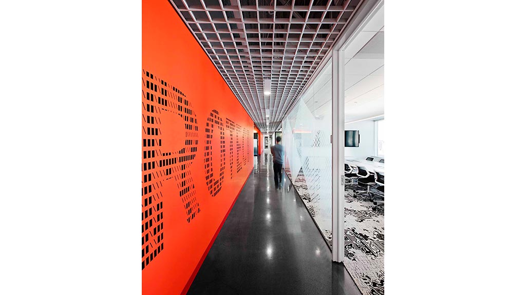 A person walking in a building.