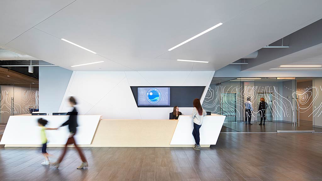 A group of people in a room.