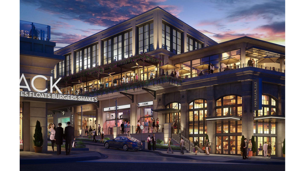 A building with people outside.