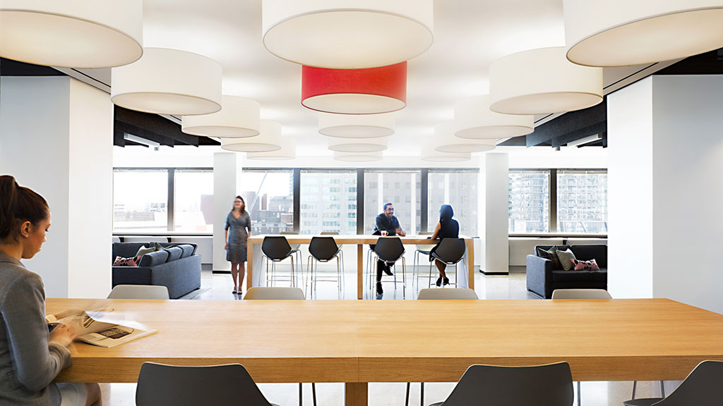 A group of people in a room.