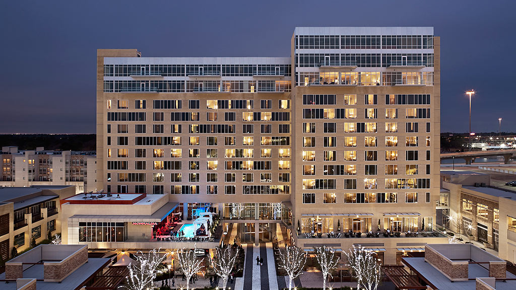A large building with many windows.
