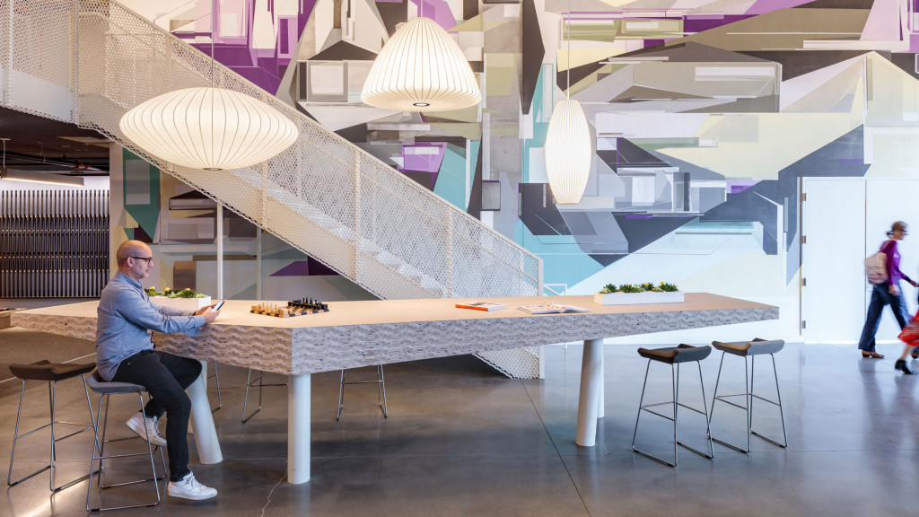 A person sitting at a table.