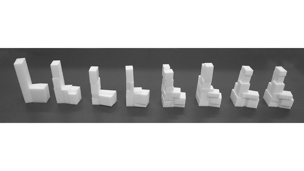 A group of white and black blocks.