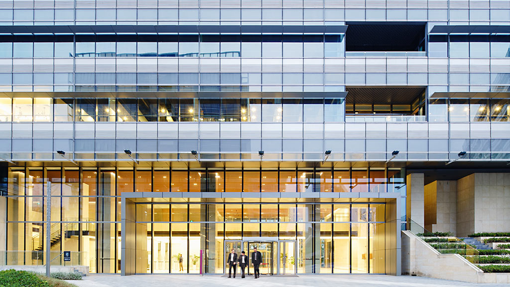 A building with many windows.