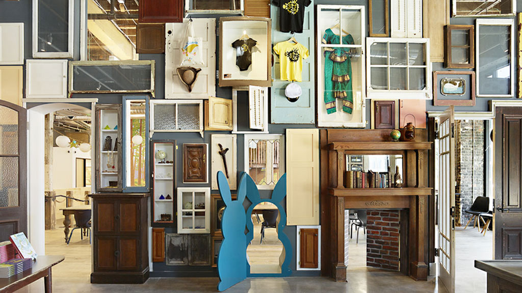 A room with many objects in it.