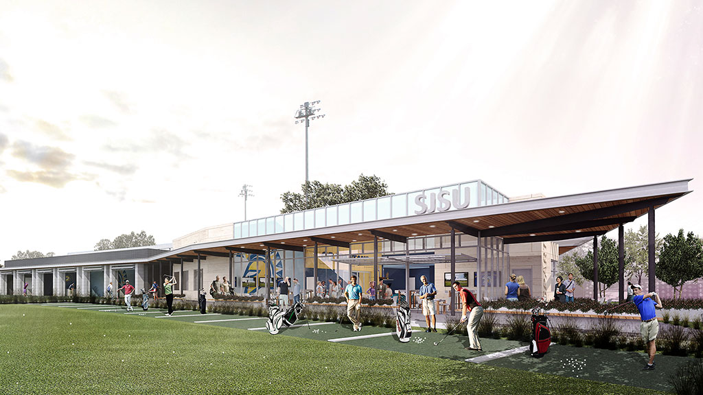 A group of people outside a building.