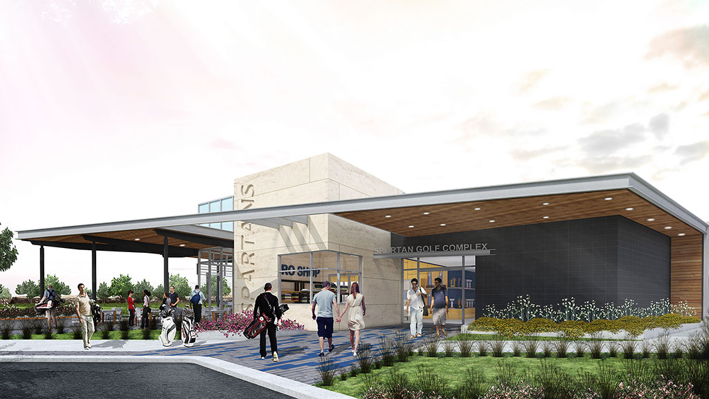 A group of people outside of a building.