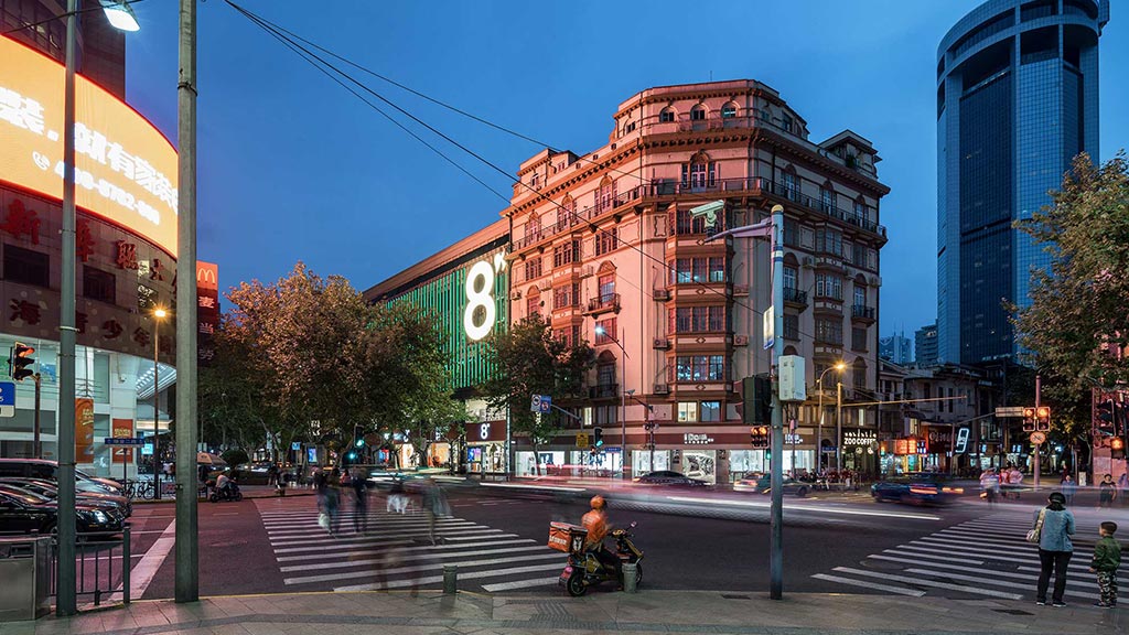 A street with buildings on either side.
