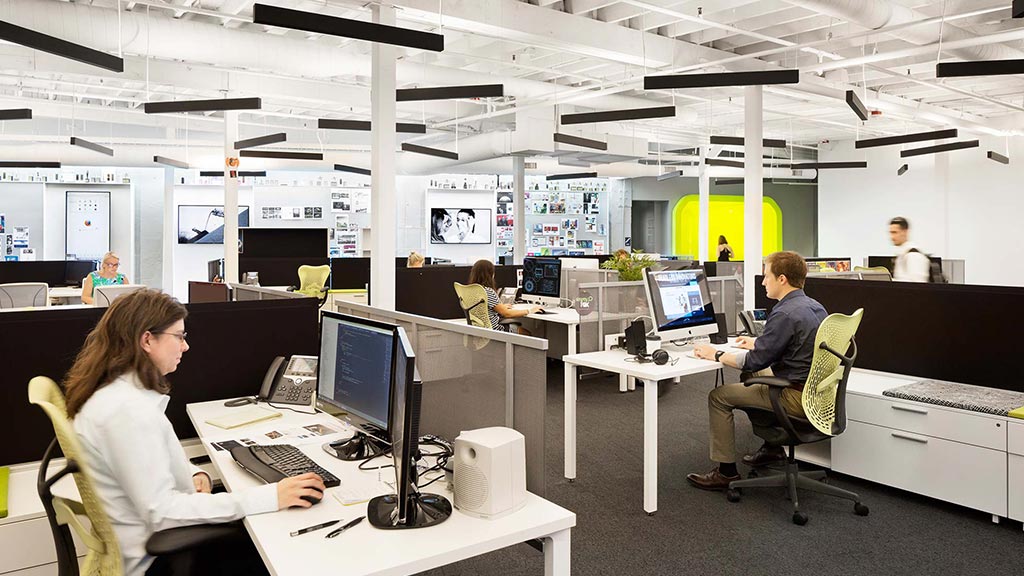 People working in an office.