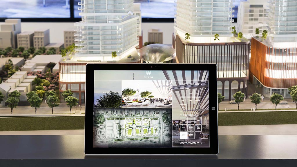 A collage of buildings.