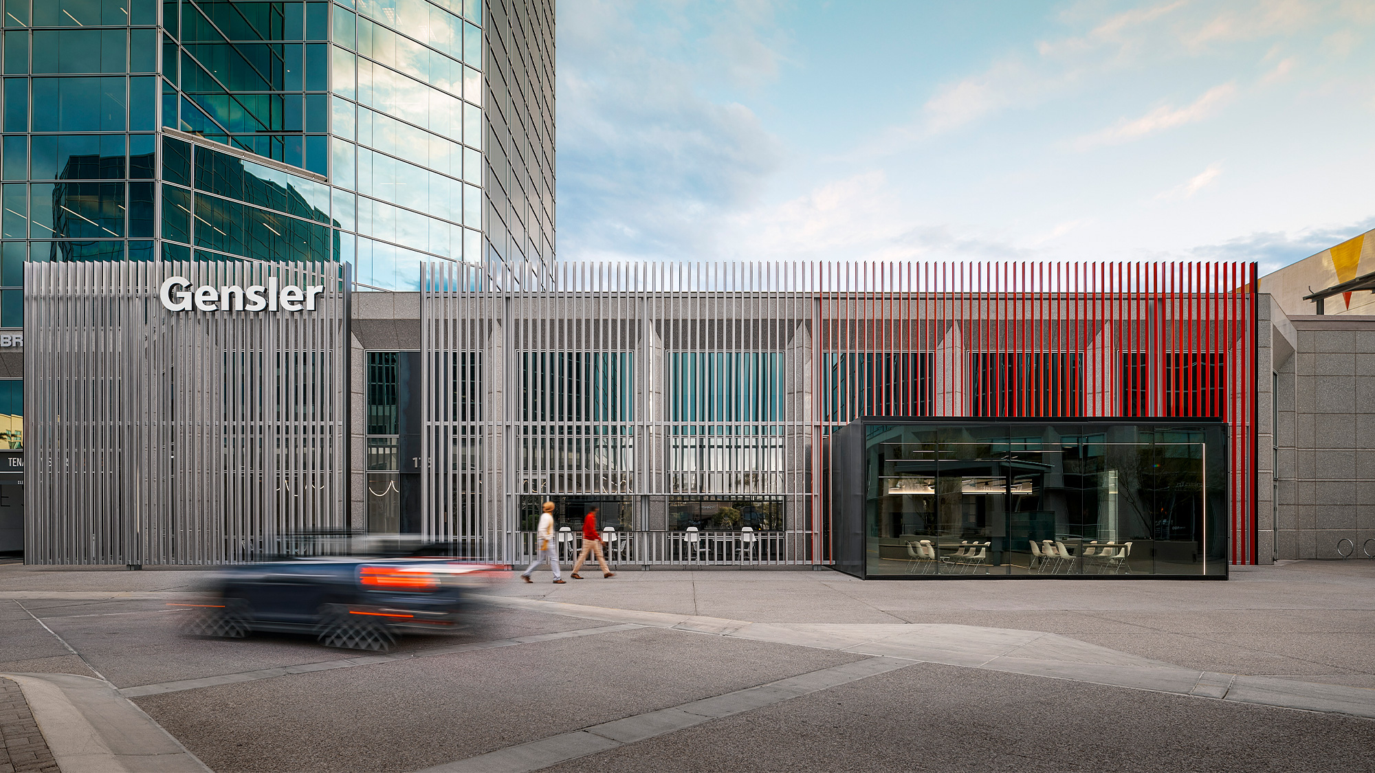 Exterior view of the entrance to Gensler Phoenix.