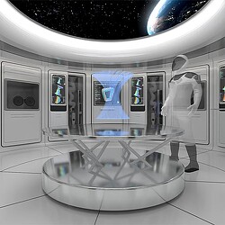 A room with a table and a glass table.