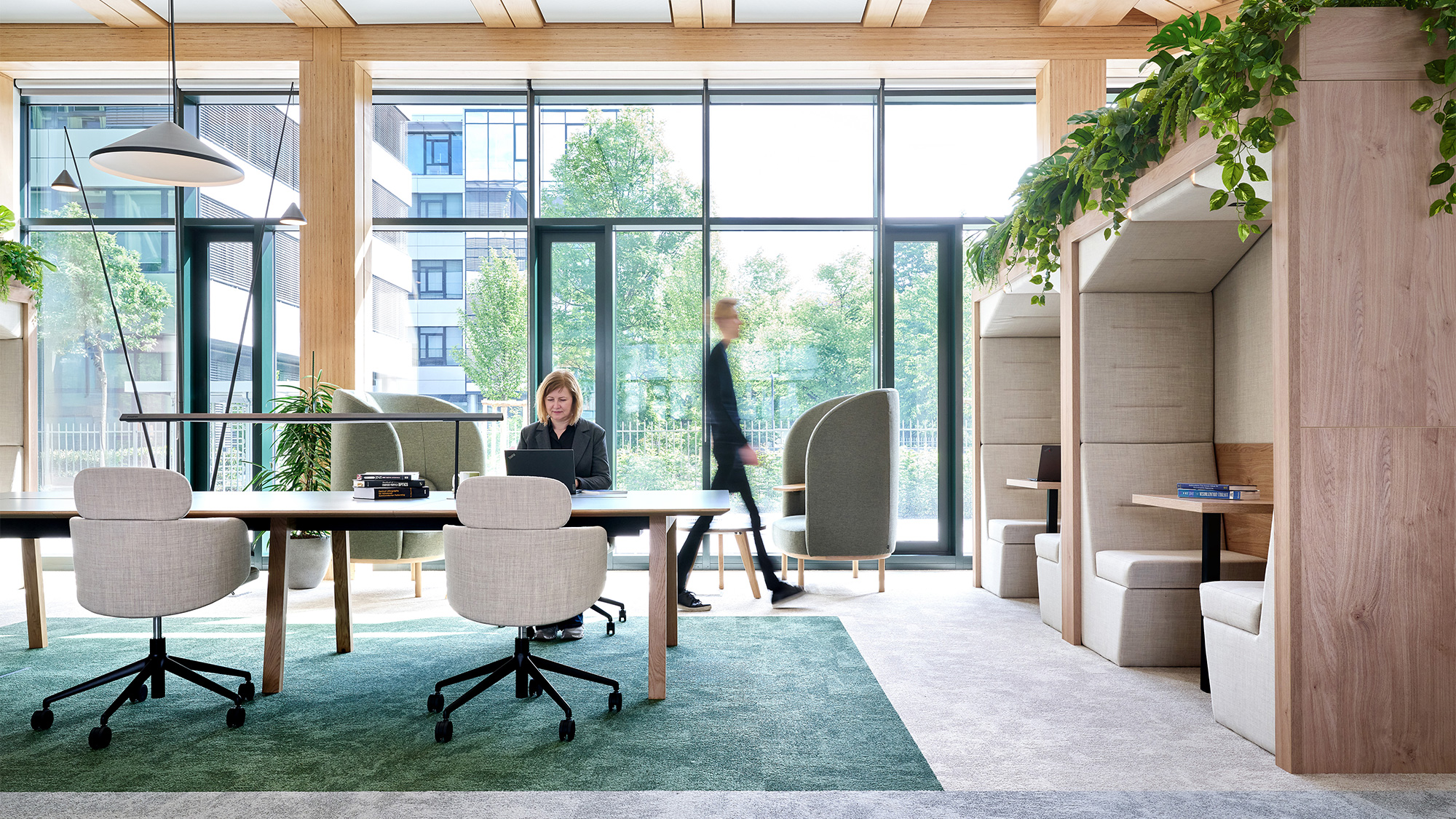 A man and woman in an office.