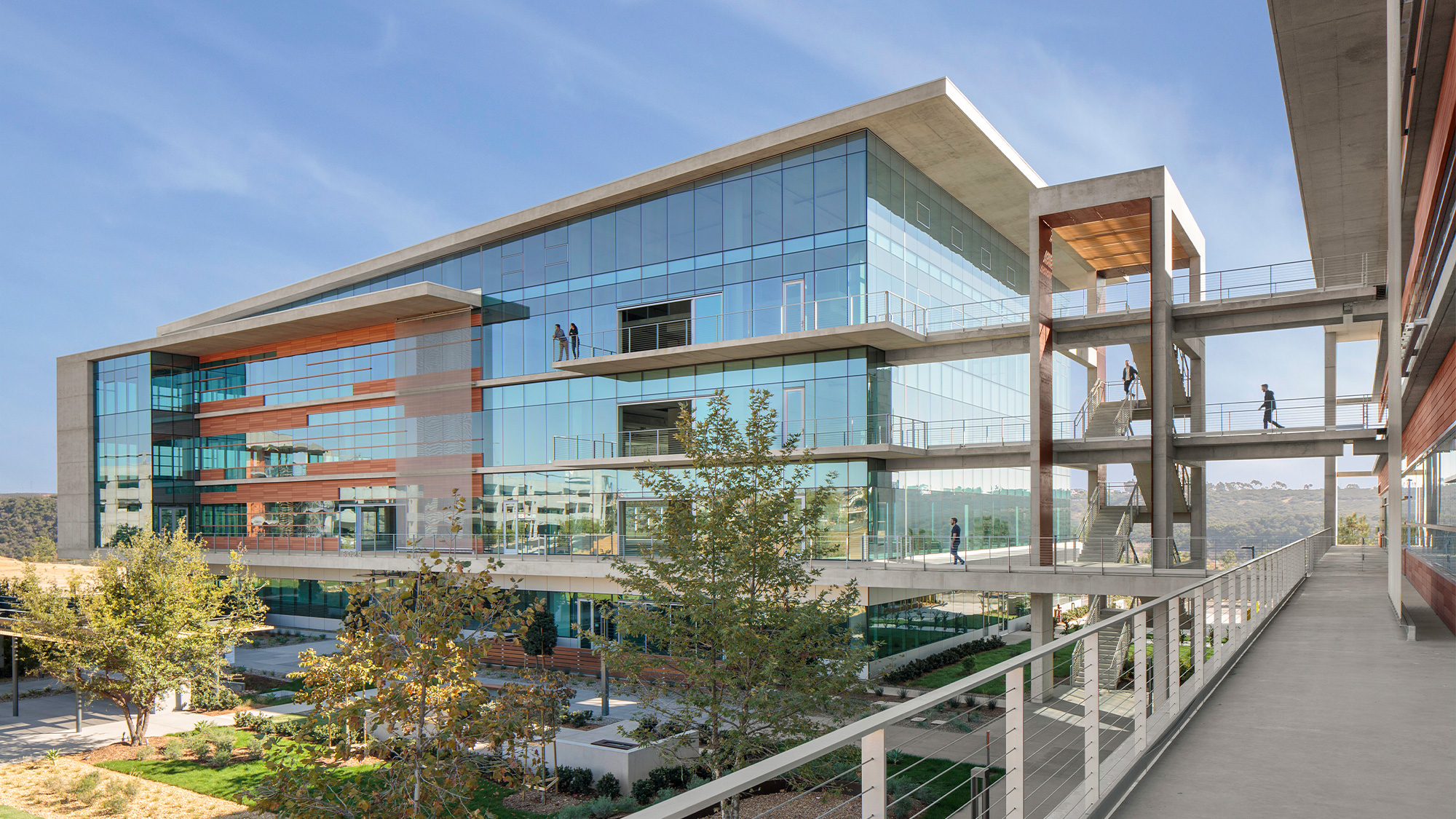 A building with glass walls.