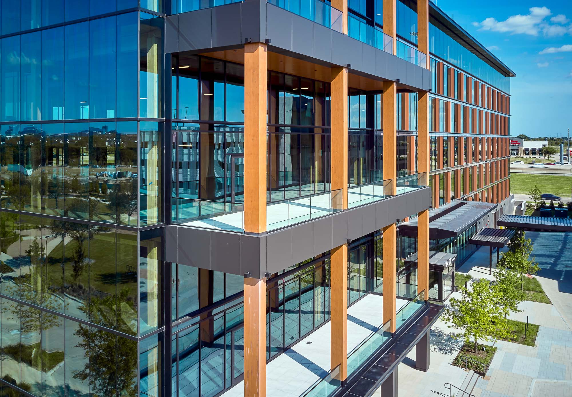 A building with glass walls.