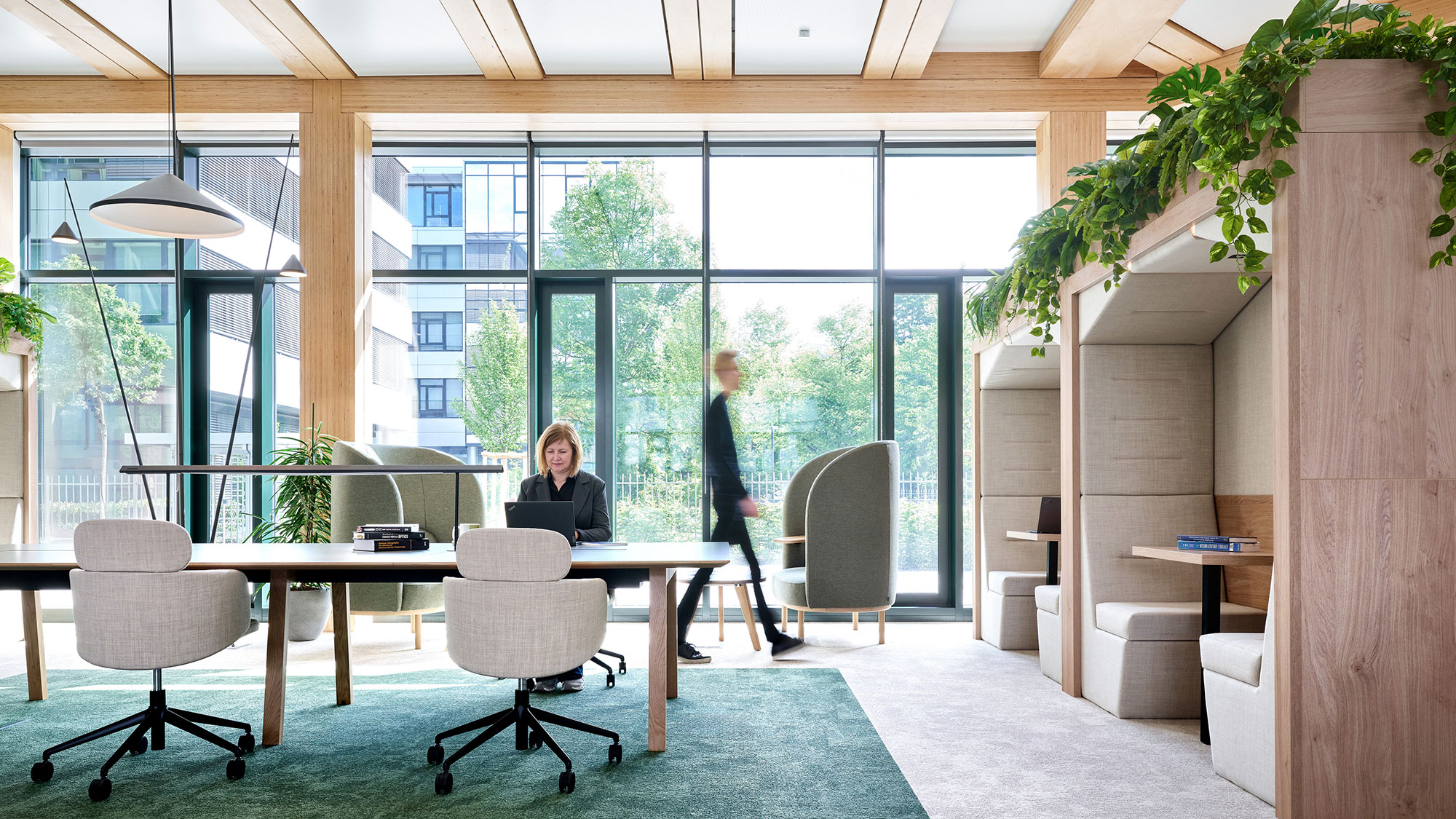 A man and woman in an office.