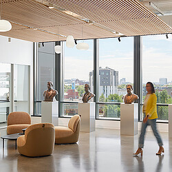 A group of people in a room.