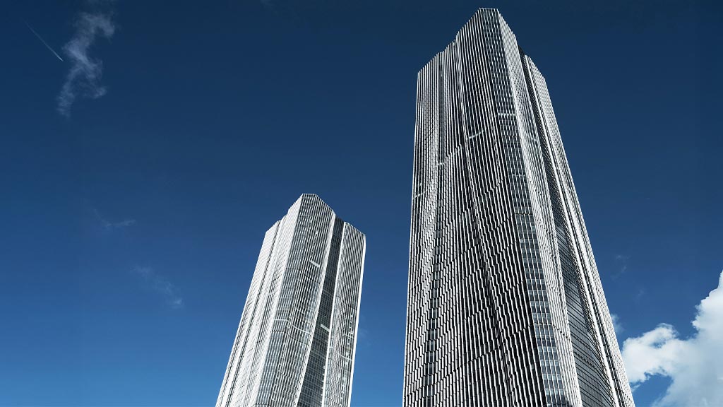 A couple of skyscrapers.