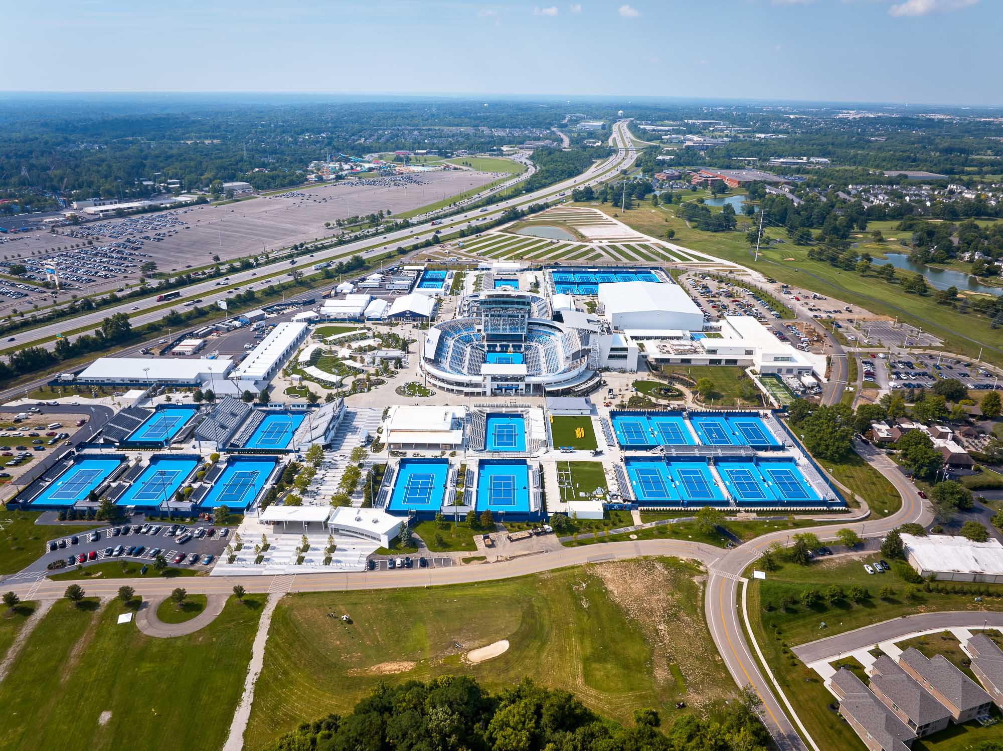 A large building with many windows.