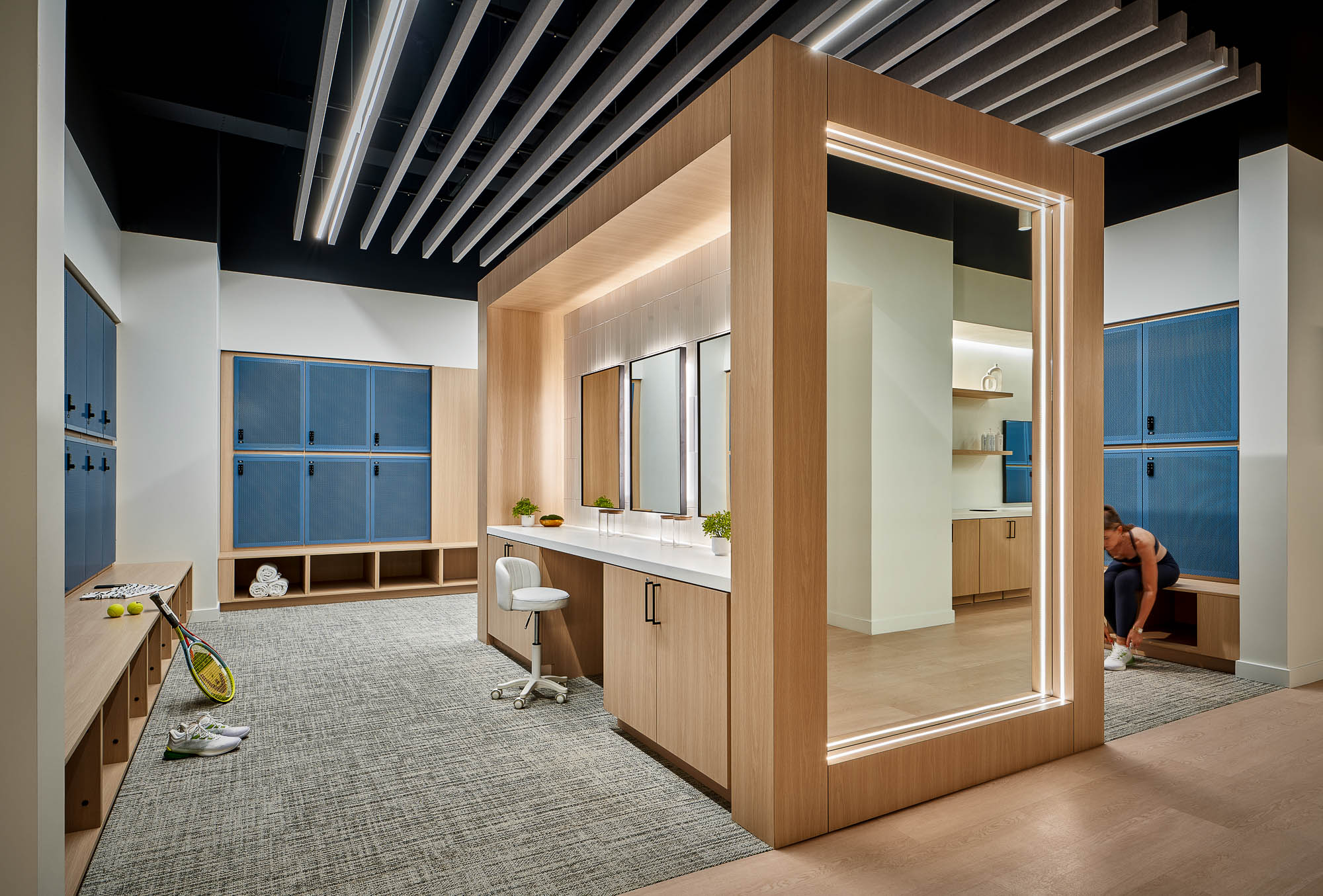 A person sitting in a room.