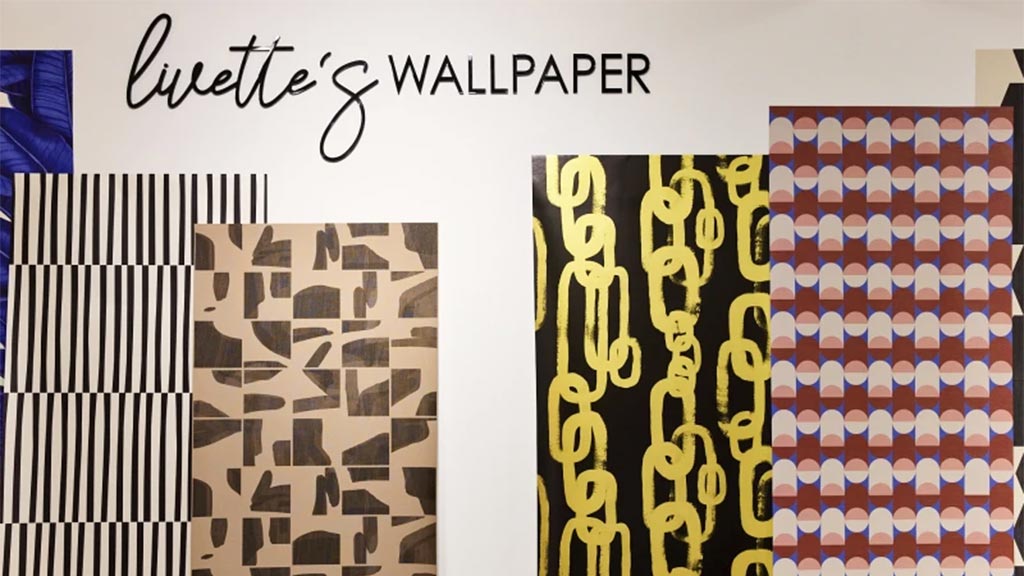 1980s-inspired designs by Livette’s Wallpaper. (Tony Favarula/NeoCon 2025 via AP)