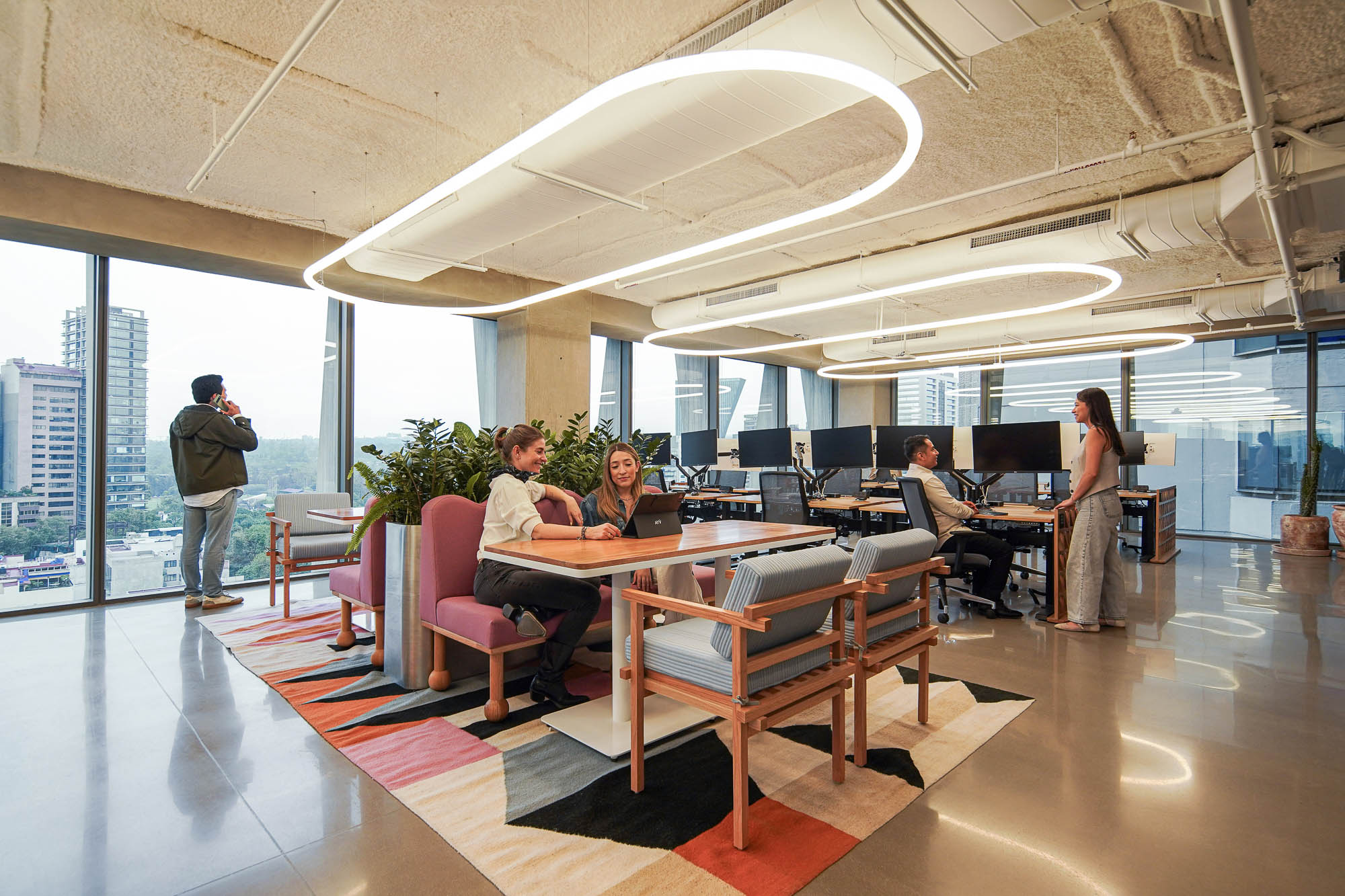 A group of people in a room.