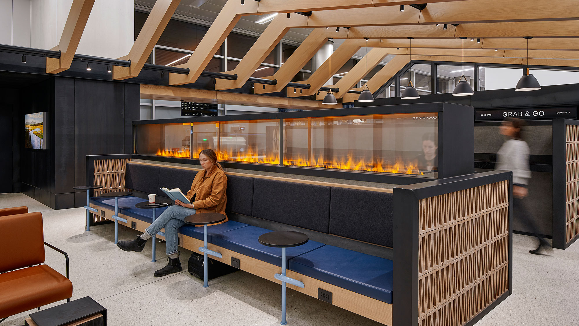 A person sitting at a table.