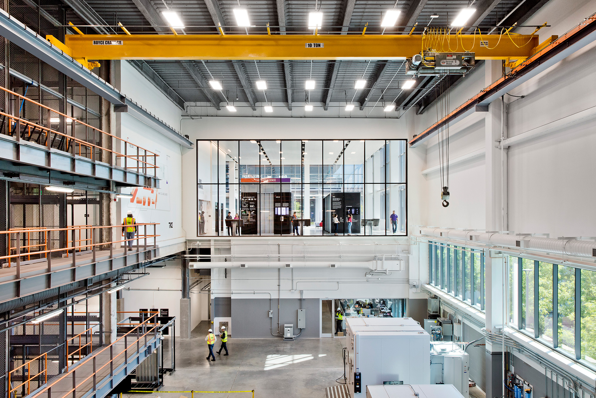 A high angle view of a building.