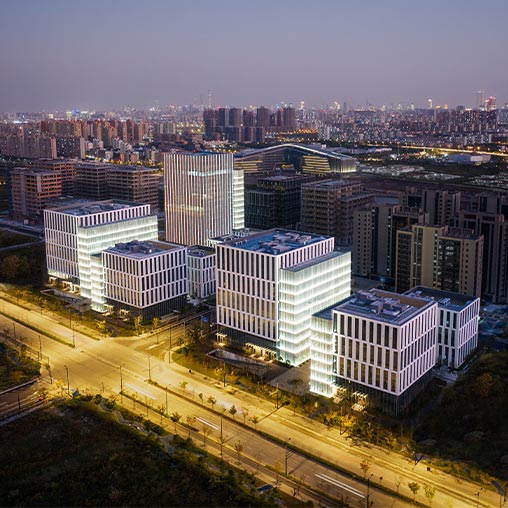 A city with many buildings.