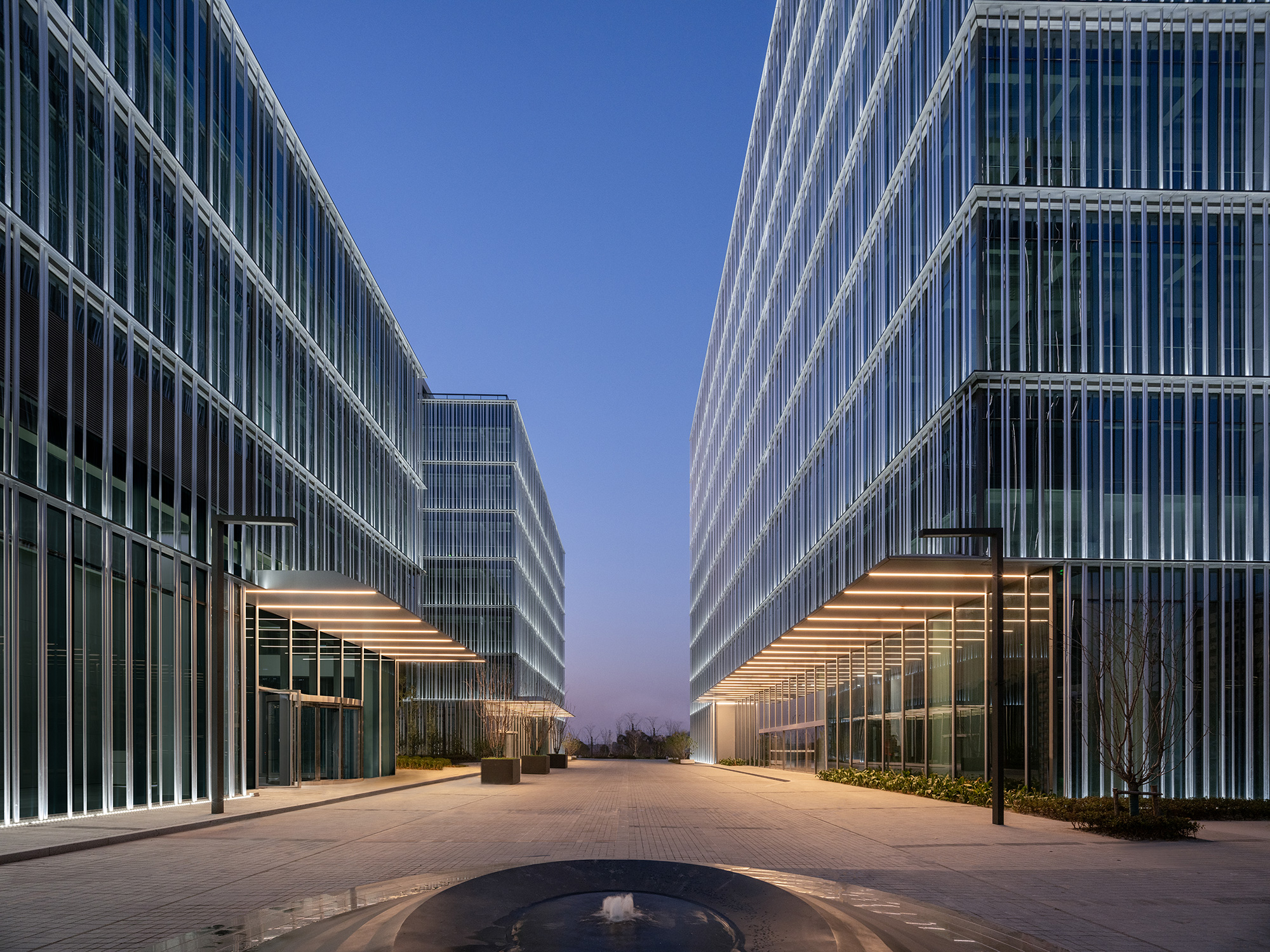 A building with glass walls.