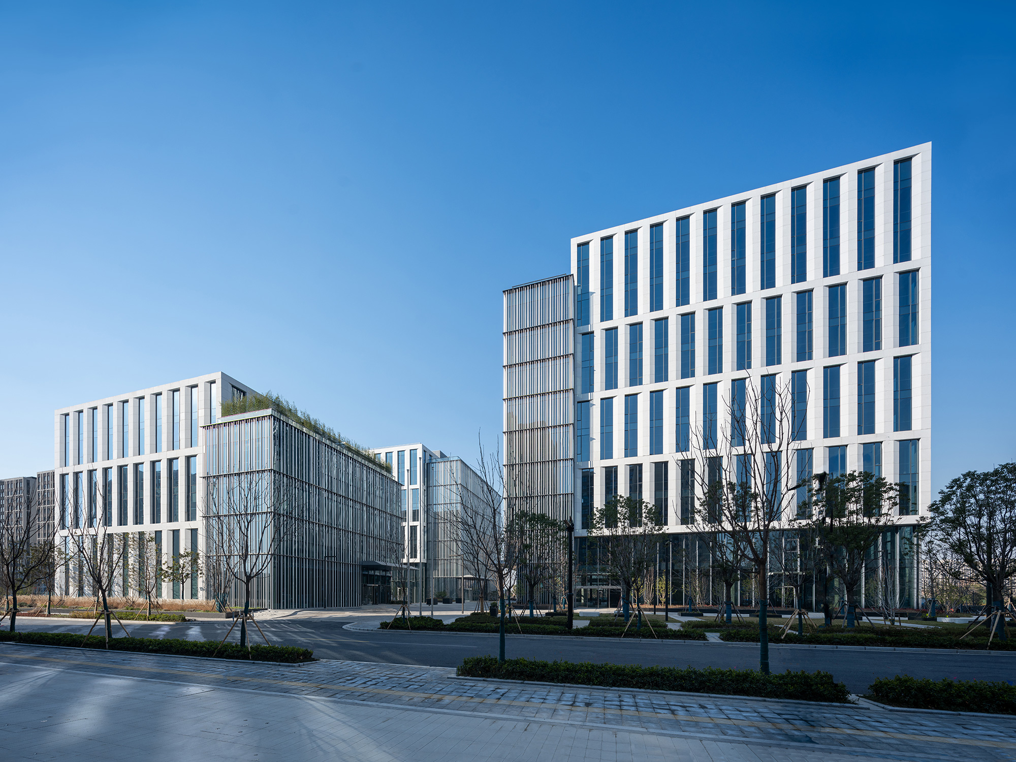 A large building with many windows.