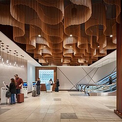 People standing in a building.