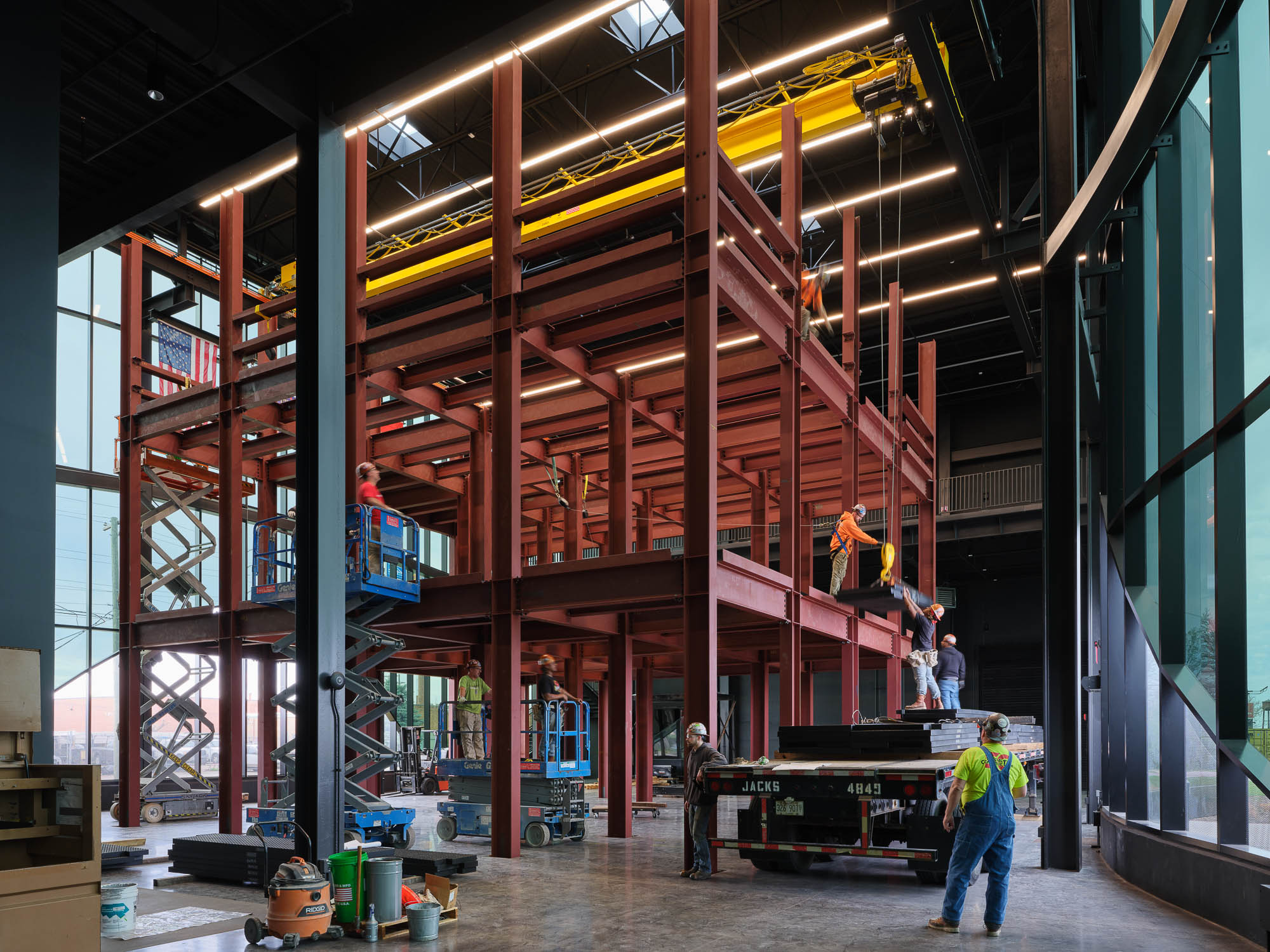 A group of workers in a factory.