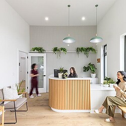 A person standing in a room.