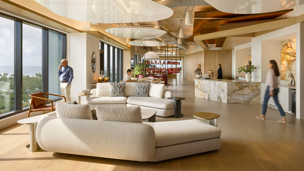 A group of people in a room.