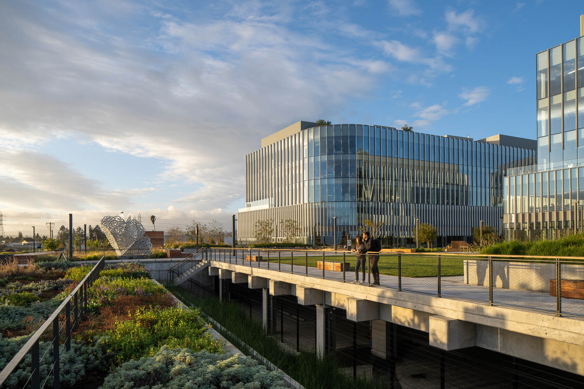 A building with glass walls.