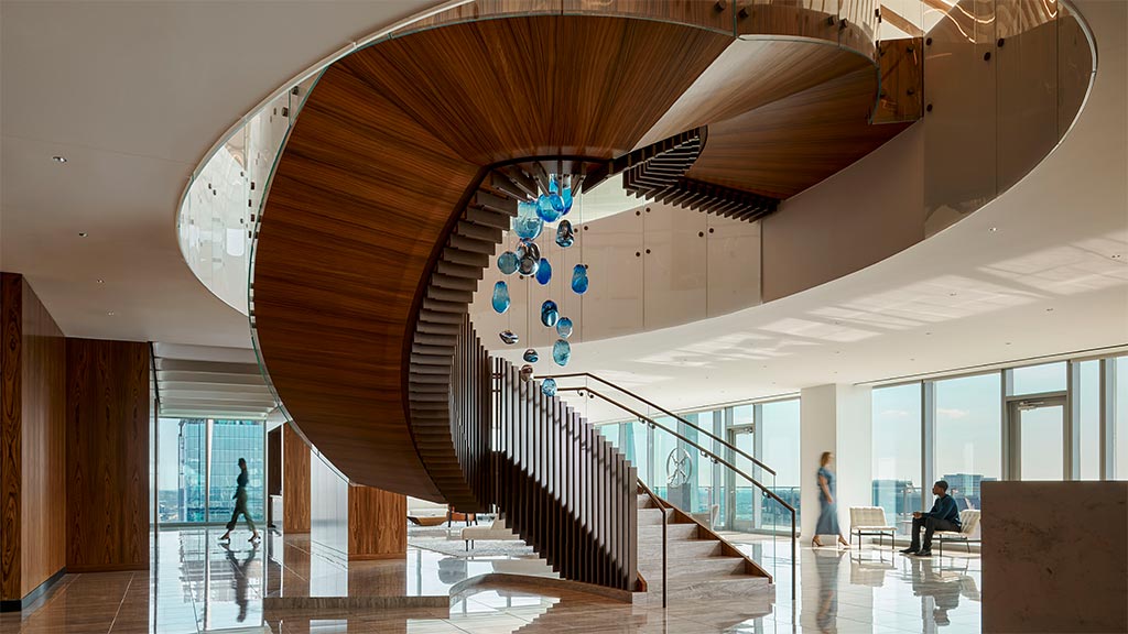 A staircase in a building.