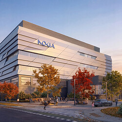 A building with a sign on it.