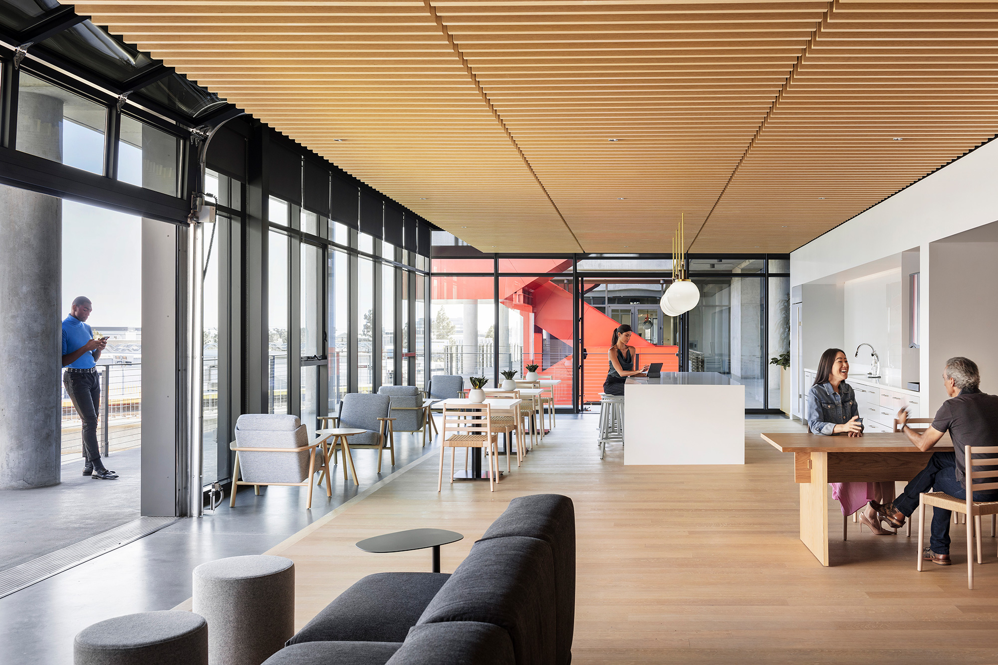 A group of people in a room.