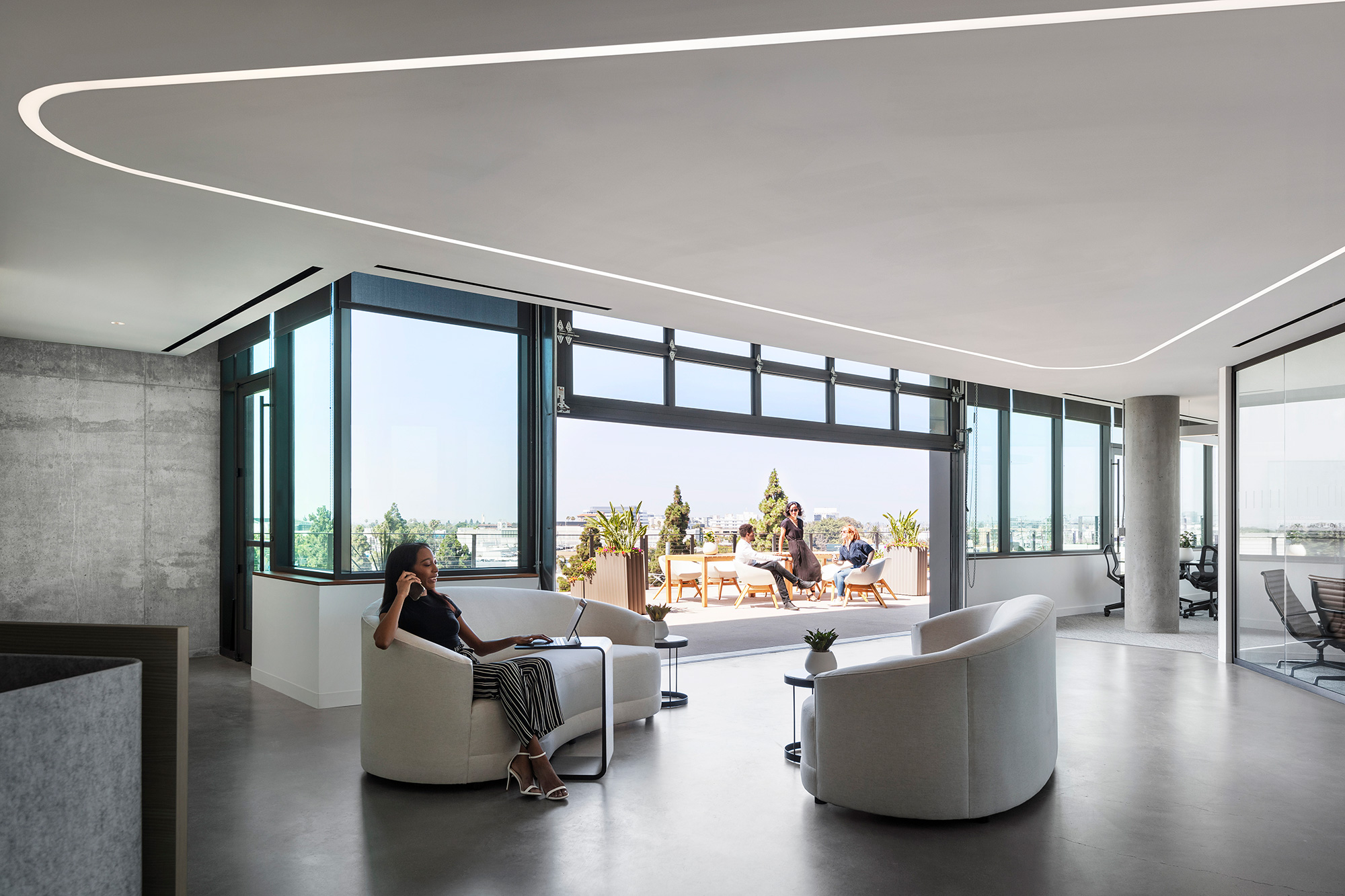 A person sitting in a chair.