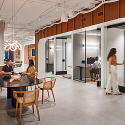 A group of people in a room.