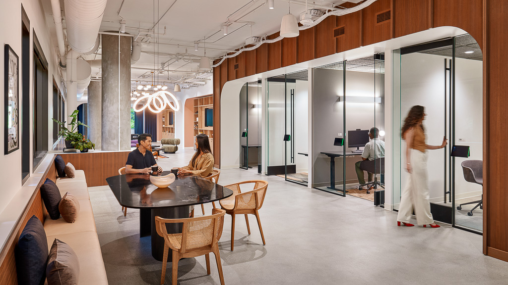 A group of people in a room.