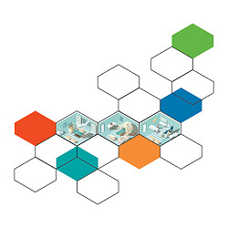 Diagram depicting the conversion of office spaces to outpatient care