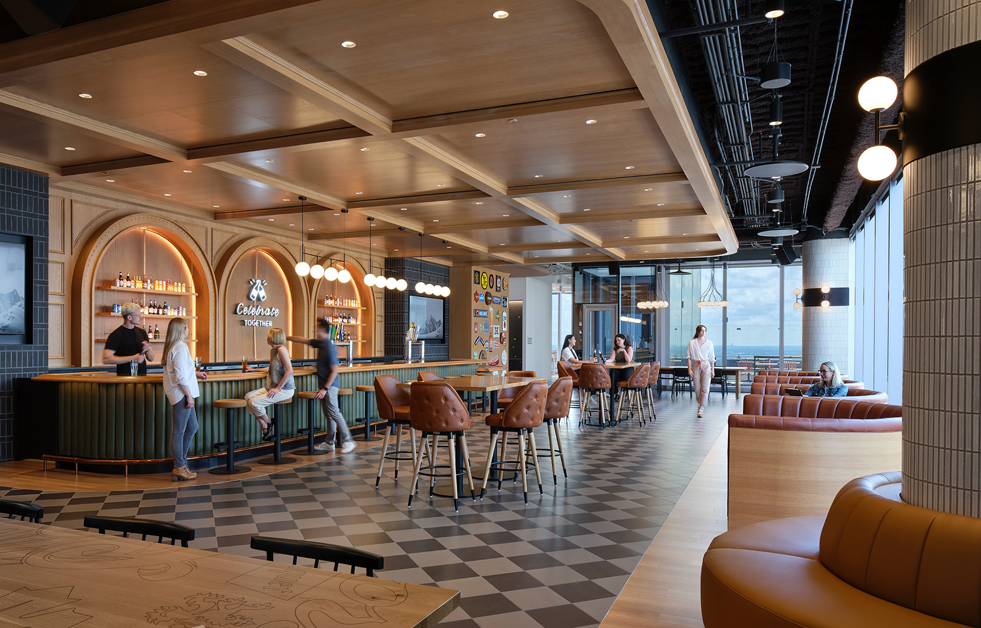 A group of people in a room.