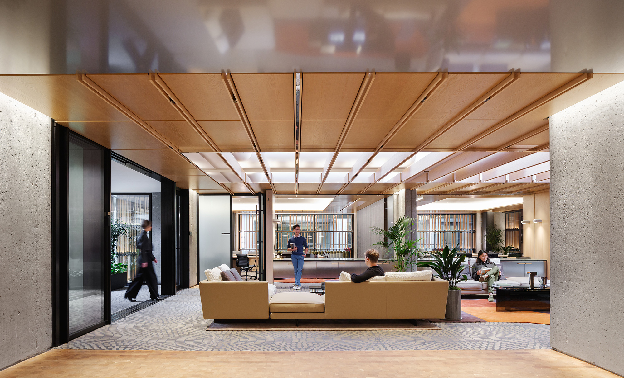 A group of people in a room.