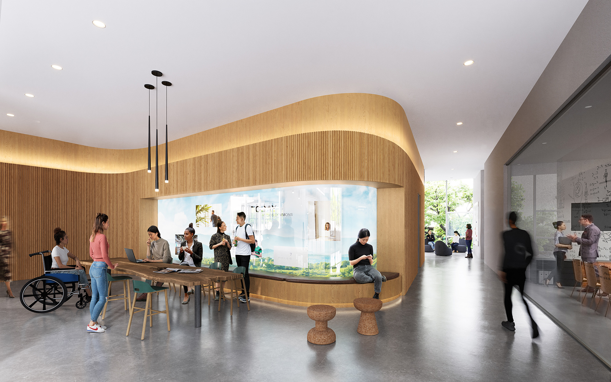 A group of people in a room.