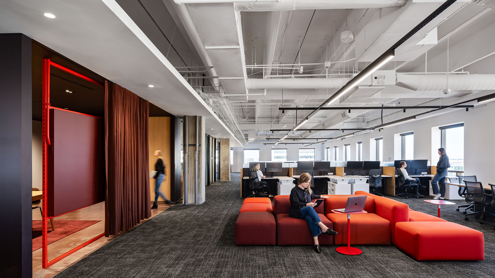 A group of people in a room.