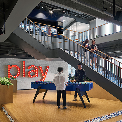 People standing on a stage.