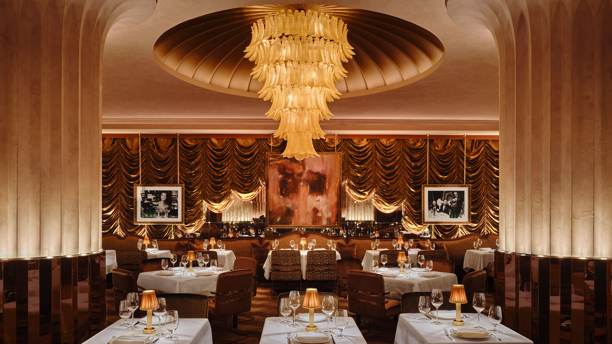 A room with tables and chairs.